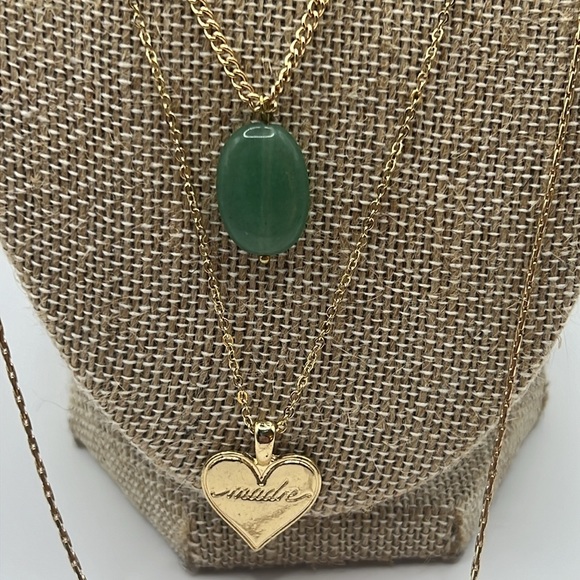 Triple Gold Chain with Trifold Locket. - Picture 6 of 8